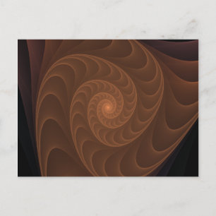 Bruin Spiral Fractal Briefkaart