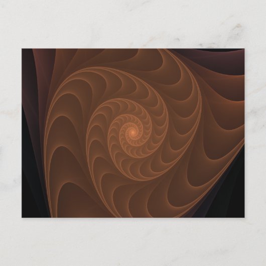 Bruin Spiral Fractal Briefkaart (Voorkant)