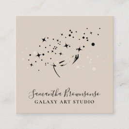 Bruin Spiritueel Reiki Feminine Planet Galaxy Vierkante Visitekaartje