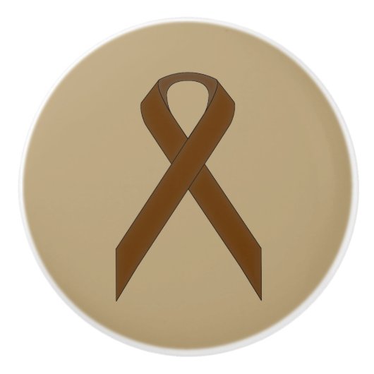 Bruin standaardlintje door Kenneth Yoncich Keramische Knop (Voorkant)