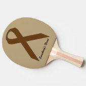 Bruin standaardlintje door Kenneth Yoncich Tafeltennisbatje (Zijkant)