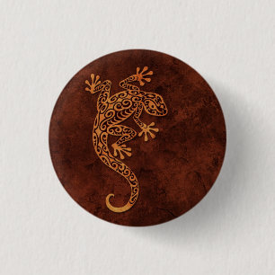 Bruin-steenklimmer Gecko Ronde Button 3,2 Cm