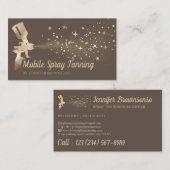 Bruin Ster Goud Mobiele Lichaamsverf Tan Spray Visitekaartje (Voorkant / Achterkant)