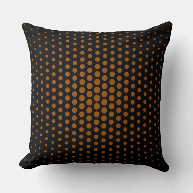 Bruin Stippen Modern Black Kussen (Voorkant)