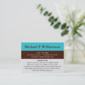 Bruin Stripe Blue RESUME Visitekaartjes (Staand voorkant)