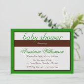 Bruin Stripe Donkere groene babyschoeisel Kaart (Staand voorkant)