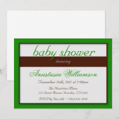 Bruin Stripe Donkere groene babyschoeisel Kaart (Voorkant / Achterkant)