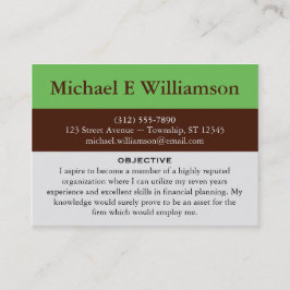 Bruin Stripe Green RESUME Visitekaartjes