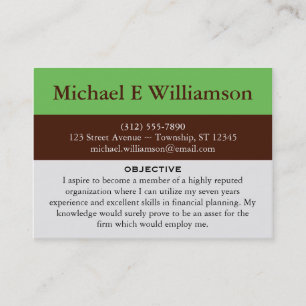 Bruin Stripe Green RESUME Visitekaartjes