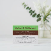 Bruin Stripe Green RESUME Visitekaartjes (Staand voorkant)