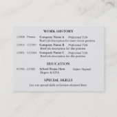 Bruin Stripe Green RESUME Visitekaartjes (Achterkant)