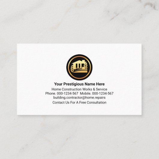 Bruin Stripe houtpanelen Visitekaartje (Achterkant)