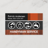 Bruin Stripe houtpanelen Visitekaartje (Voorkant)