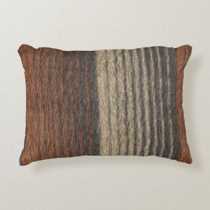 ▥ bruin Stripe polyester Accent Pillow 16 x 12 i Decoratief Kussen