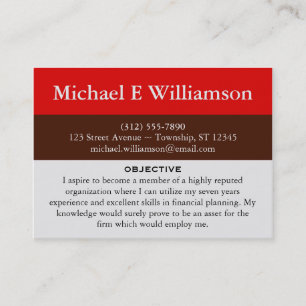 Bruin Stripe Red RESUME Visitekaartjes