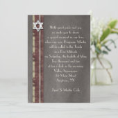 Bruin Striped Bar Mitzvah Uitnodiging (Staand voorkant)