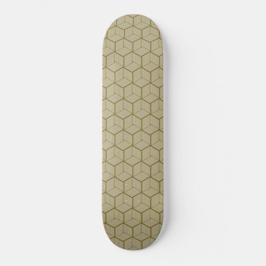Bruin Striped Cubes Persoonlijk Skateboard (Voorkant)