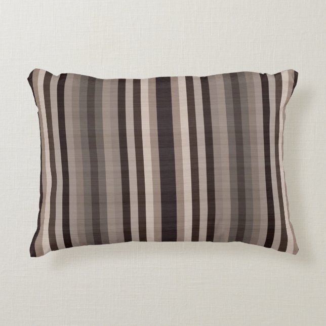 Bruin Striped Patroon Accent Kussen (Voorkant)