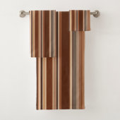 Bruin Striped Patroon Bad Handdoek (Insitu)
