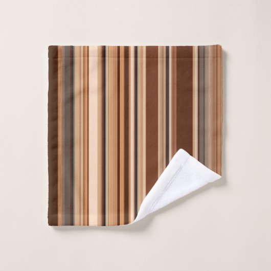 Bruin Striped Patroon Bad Handdoek (Wasdoekje)