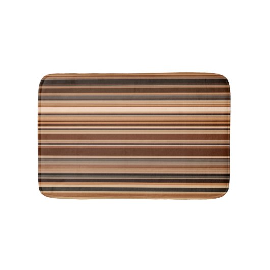 Bruin Striped Patroon Badmat (Voorkant)