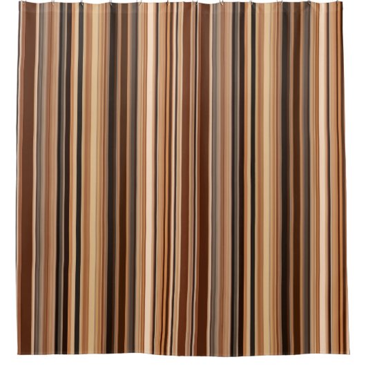 Bruin Striped Patroon Douchegordijn (Voorkant)