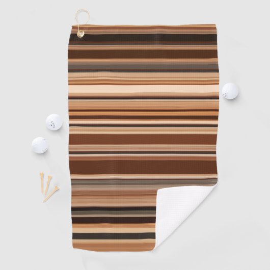 Bruin Striped Patroon Golfhanddoek (Insitu)