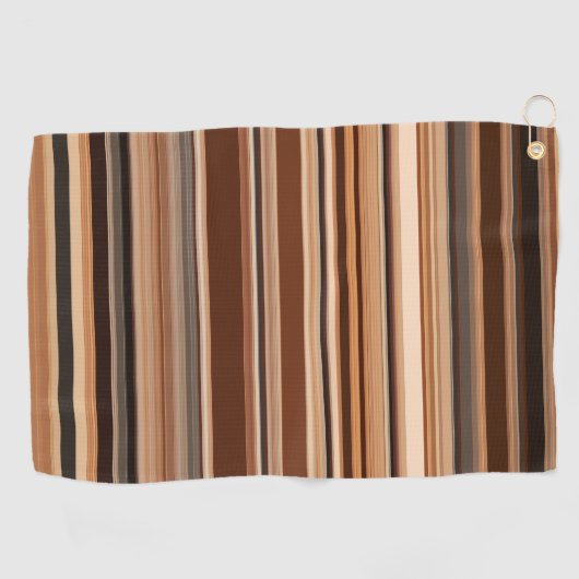 Bruin Striped Patroon Golfhanddoek (Horizontaal)