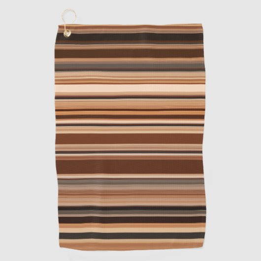 Bruin Striped Patroon Golfhanddoek (Voorkant)
