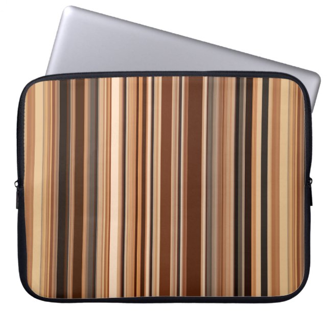 Bruin Striped Patroon Laptop Sleeve (Voorkant)