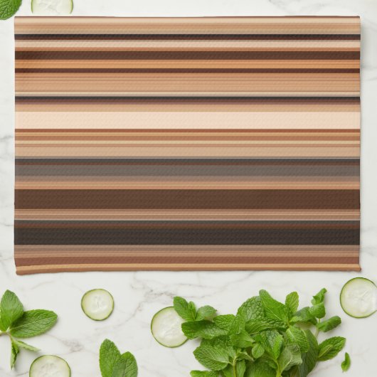 Bruin Striped Patroon Theedoek (Gevouwen)