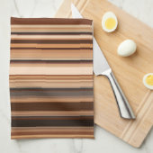 Bruin Striped Patroon Theedoek (Quarter Fold)