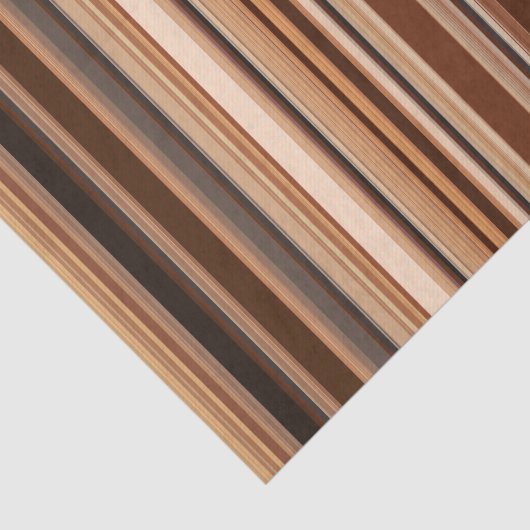 Bruin Striped Patroon Tissuepapier (Detail)