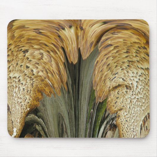 Bruin Striped Shelf Fungus Abstracte Mousepad Muismat (Voorkant)