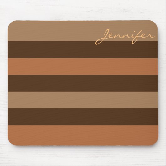 Bruin Stripes Modern Neutraal Aangepast Muismat (Voorkant)