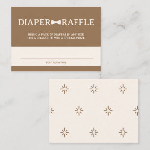 Bruin Stropdas Diaper Raffle Informatiekaartje