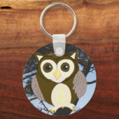 Bruin struik in een boom sleutelhanger (Voorkant)