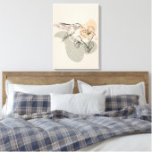 Bruin Stylist Colibri Vogel Illustratie Canvas Afdruk (Insitu (Slaapkamer))
