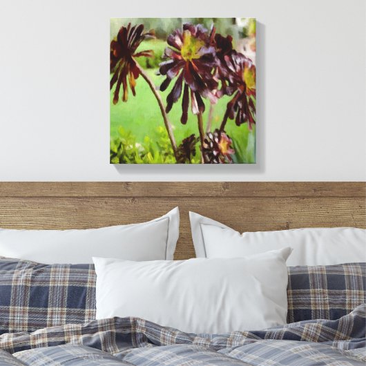 Bruin Succulent Canvas Afdruk (Insitu (Slaapkamer))