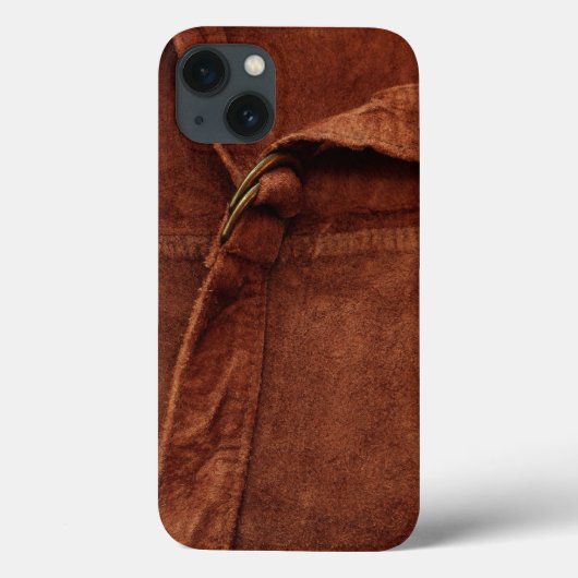 Bruin Suède Met Riem en Gesp Case-Mate iPhone Case (Achterkant)