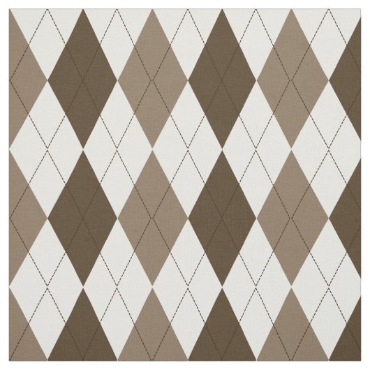 Bruin | Suede | White Diamond Argyle Pattern Stof (Swatch)