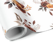 Bruin & Taan Bloemmotief Cadeaupapier (Rol Hoek)