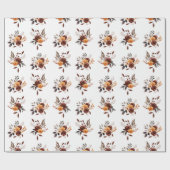 Bruin & Taan Bloemmotief Cadeaupapier (Vlak)