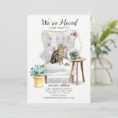 Bruin Tabby Cat Moving Announge Aankondiging (Staand voorkant)