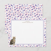 Bruin Tabby Kat Gepersonaliseerd Briefpapier Notitiekaartje (Voorkant / Achterkant)