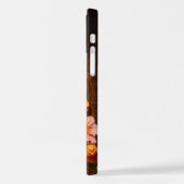 Bruin Tabby met bloemen en Victoriaans stijl iPhone Hoesje (Linkerkant)