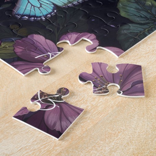 Bruin Tabby met bloemen en Victoriaans stijl Legpuzzel (Zijkant)