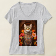 Bruin Tabby met bloemen en Victoriaans stijl