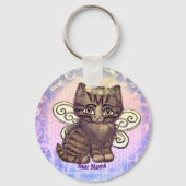 Bruin tafelblad cat Fairy Sleutelhanger (Voorkant)