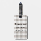 Bruin tafelkledipatroon bagagelabel (Achterkant verticaal)